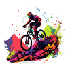 Farbenfroher Mountainbike-Trail