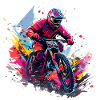 Motocross Farbensplash Fahrer