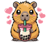Capybara Bubble Tea-skjorte Boba tedyr