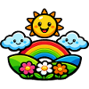 Sun Rainbow Flowers