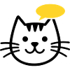 Cat head with yellow speech bubble