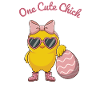 Cute chick with heart glasses