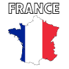 Frankreich-Trikolore-Silhouettenkarte
