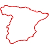 Spain Silhouette in Bright Red