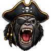 Pirate gorilla with eye patch