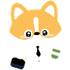 Corgi con cravatta e tazza di caffè