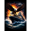 Eagle on ship in storm
