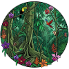 Tropical Jungle Circular Painting