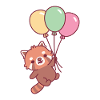 Cute Red Panda And Balloons