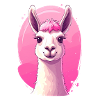 Llama / Alpaca in front of pink