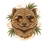 Summer Wombat with Tropical Glasses