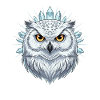 Eiskristall Eulenportrait