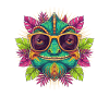 Tropical Dino with Sunglasses