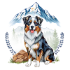 Aussie Dog Landscape Nature Illustration