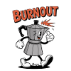 Burnout Moka Coffee Pot Cartoon