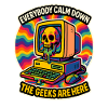 Geeks sind hier Retro Skull Computer