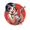 Retro Pinup Vibe in Bold Red