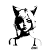 Cat-Eared Girl Silhouette Portrait