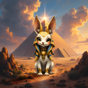 Egyptian bunny in pyramid