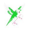 Green Skateparrot Cartoon