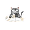 Grummelkat Learning Humor Motif