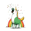 Einhorn mit Regenbogenzauber