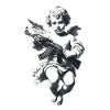 Ange avec silhouette de fusil