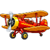 Biplane Airplane Motif Retro Cartoon