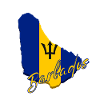 Barbados flag map, I love Barbados