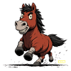 Running Pony Caricature