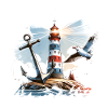 Leuchtturm Anker Möwe