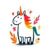Pastellunicorn mit Regenbogenmähne