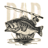Illustration vintage de poisson bar