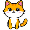 Kawaii Orange Kitten Cartoon