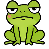 Sleepy Green Frog Cartoon