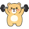 Kawaii Bear Lifts Weights