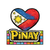 Pinay-Herz-Flagge mit bunter Rand