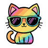 Coole Regenbogenkatzen-Pastell-Sonnenbrille
