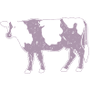 Cow Silhouette Farm Grunge Style