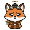 Petit Renard Aviateur Steampunk Triste Hélice