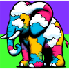 Elephant with Cloud and Clouds