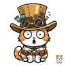 Cat Explorer Steampunk Zylinder-Brille