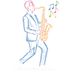 Saxophone Player Playing Sax Art Print