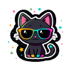 Schwarze Katzenregenbogenbrille