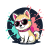 Chiot Kawaii Soleil et Lunettes