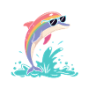 Regenbogendelfin-Brille