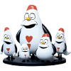Heart Penguin Family Cartoon