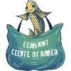 Cheerful sea fish with wave banner