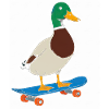 And på skateboard – farverigt tegneserielook