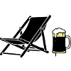 Deck Chair Beer Mug Silhouette